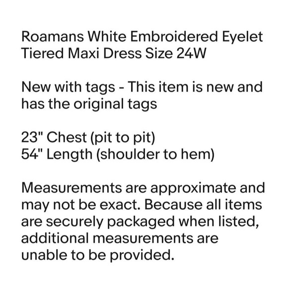 NEW Roamans 24W Dress White Cotton Embroidered Eyelet Tiered Maxi - Picture 2 of 10